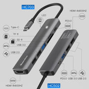 Blueendless Type-C+USB 3.0/2.0+HDMI4K HUB, Specifiche:, 7 in 1, 5 in 1