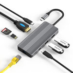 Blueendless 8K/30Hz Type-C a Gigabit Ethernet USB3.1 Docking Station