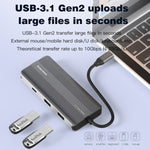 Blueendless 8K/30Hz Type-C a Gigabit Ethernet USB3.1 Docking Station