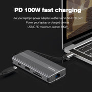 Blueendless 8K/30Hz Type-C a Gigabit Ethernet USB3.1 Docking Station
