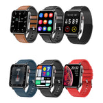LOANIY E86 Orologio Bluetooth intelligente con monitoraggio della frequenza cardiaca da 1,7 pollici, Blue, Black, Red, Black Leather, Brown Leather, Black Steel