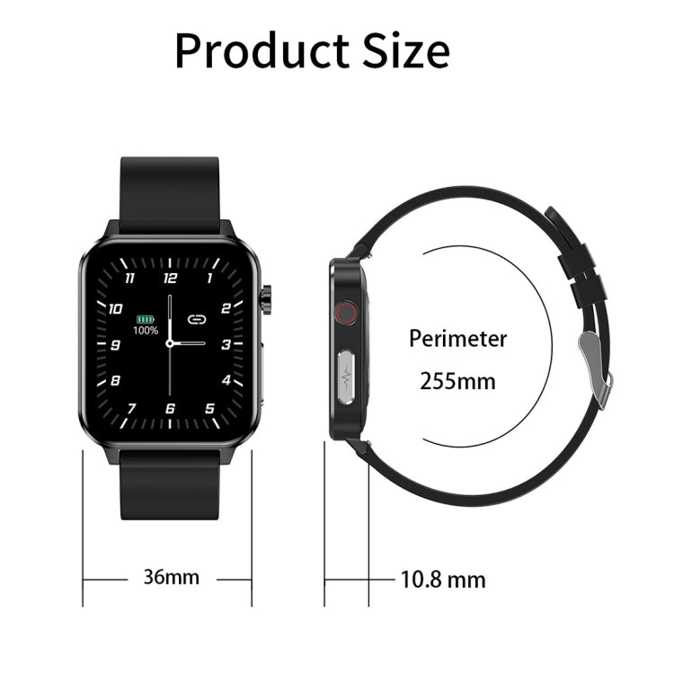 LOANIY E86 Orologio Bluetooth intelligente con monitoraggio della frequenza cardiaca da 1,7 pollici, Blue, Black, Red, Black Leather, Brown Leather, Black Steel