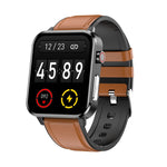 LOANIY E86 Orologio Bluetooth intelligente con monitoraggio della frequenza cardiaca da 1,7 pollici, Blue, Black, Red, Black Leather, Brown Leather, Black Steel