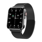 LOANIY E86 Orologio Bluetooth intelligente con monitoraggio della frequenza cardiaca da 1,7 pollici, Blue, Black, Red, Black Leather, Brown Leather, Black Steel