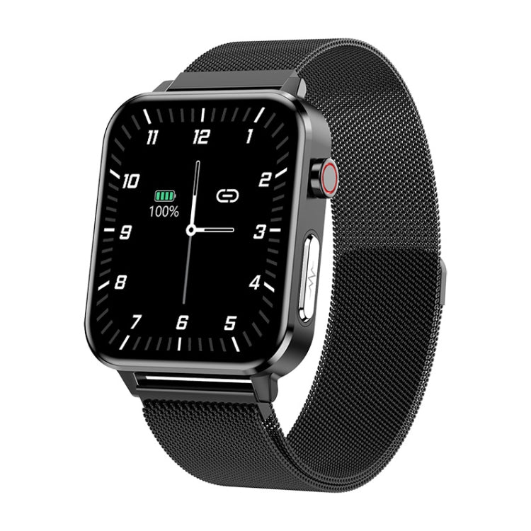 LOANIY E86 Orologio Bluetooth intelligente con monitoraggio della frequenza cardiaca da 1,7 pollici, Blue, Black, Red, Black Leather, Brown Leather, Black Steel