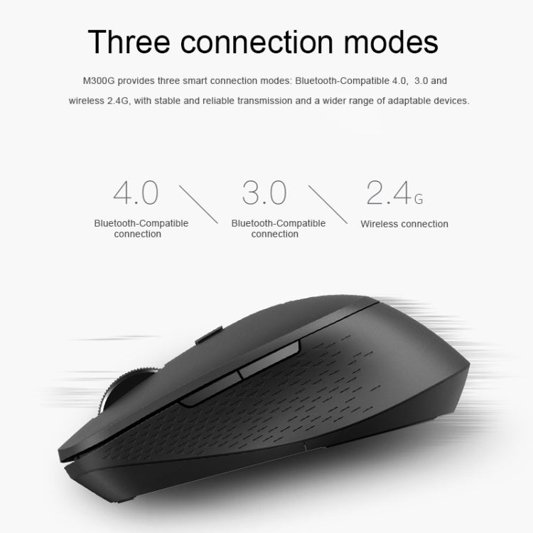 Rapoo M300G 1600DPI 3 Tasti Laptop Office Silenzioso Mouse Bluetooth senza fili, Deep Gray, Blue, Light Gray