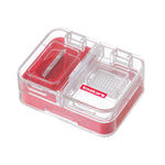 Imakara Mini Square Portable Sealed Medicine Cutter Dispenser Box, Red, Green, Blue, White