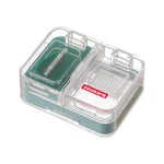 Imakara Mini Square Portable Sealed Medicine Cutter Dispenser Box, Red, Green, Blue, White