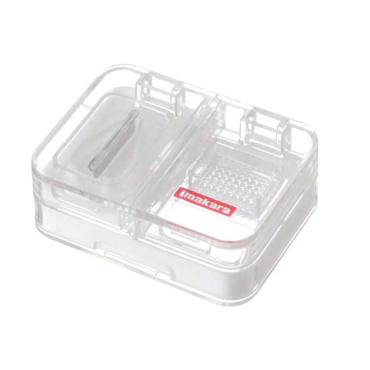 Imakara Mini Square Portable Sealed Medicine Cutter Dispenser Box, Red, Green, Blue, White