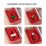 Imakara Mini Square Portable Sealed Medicine Cutter Dispenser Box, Red, Green, Blue, White