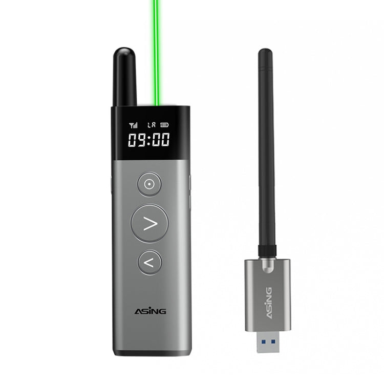 ASiNG A10 Green Light PPT Page Turning Pen Remote Control Penna di presentazione, capacità:, A10 128M (Gray), A10 32G (Gray)