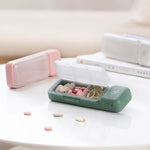 TR017 Taglierina per medicinali portatile Mini scatola per medicinali sigillata per 7 giorni, Green, Purple, White, Pink