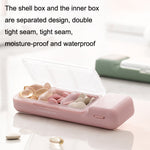TR017 Taglierina per medicinali portatile Mini scatola per medicinali sigillata per 7 giorni, Green, Purple, White, Pink