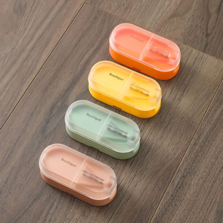 2PCS Home Comodi contenitori trasparenti per divisori per tablet Scatole per medicinali, Yellow, Green, Pink, Orange