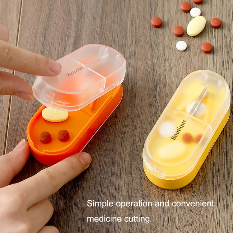 2PCS Home Comodi contenitori trasparenti per divisori per tablet Scatole per medicinali, Yellow, Green, Pink, Orange