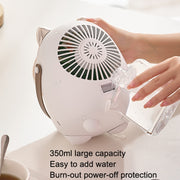 Turbina Acqua Fredda Ventilatore USB Desktop Umidità Spray Piccolo Ventilatore, Elk Pink 2000 mAh, Tanuka White 2000 mAh