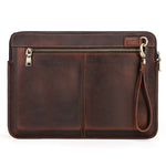 CONTATTI FAMIGLIA Custodia per laptop in pelle per Macbook Pro 14.2 pollici, Brown, Coffee