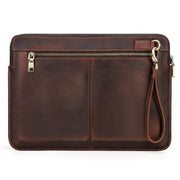 CONTATTI FAMIGLIA Custodia per laptop in pelle per Macbook Pro 14.2 pollici, Brown, Coffee