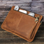 CONTATTI FAMIGLIA Custodia per laptop in pelle per Macbook Pro 14.2 pollici, Brown, Coffee