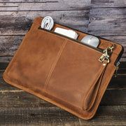 CONTATTI FAMIGLIA Custodia per laptop in pelle per Macbook Pro 14.2 pollici, Brown, Coffee