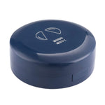 Scatola per medicinali portatile a otto griglie rotonde a doppio strato da 2 pezzi con taglierina, White, Blue