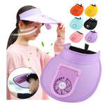 Cappello da ventilatore ricaricabile USB Parasole estivo Cappello da sole a tesa larga vuoto, Black, Sky Blue, Pink, Violet, Fluorescent Yellow, Orange Red