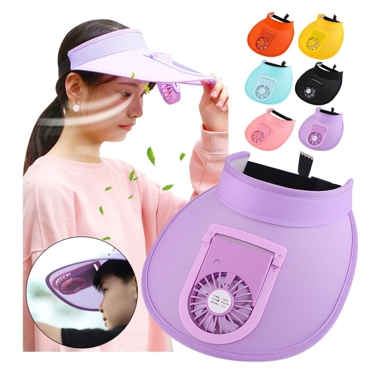 Cappello da ventilatore ricaricabile USB Parasole estivo Cappello da sole a tesa larga vuoto, Black, Sky Blue, Pink, Violet, Fluorescent Yellow, Orange Red