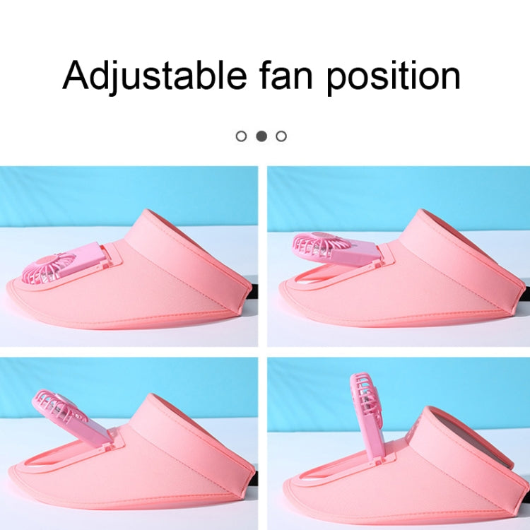 Cappello da ventilatore ricaricabile USB Parasole estivo Cappello da sole a tesa larga vuoto, Black, Sky Blue, Pink, Violet, Fluorescent Yellow, Orange Red