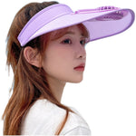 Cappello da ventilatore ricaricabile USB Parasole estivo Cappello da sole a tesa larga vuoto, Black, Sky Blue, Pink, Violet, Fluorescent Yellow, Orange Red