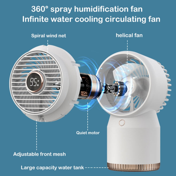 Ventilatore per la casa dell'ufficio con display digitale a LED umidificato a spruzzo, stile:, 3600mAh Rechargeable, USB Direct Plug