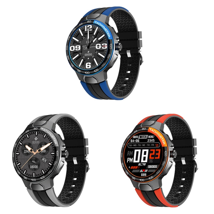 Wearkey E15 1.28 pollici intelligente orologio touch screen monitoraggio della frequenza cardiaca, Blue, Silver Gray, Orange