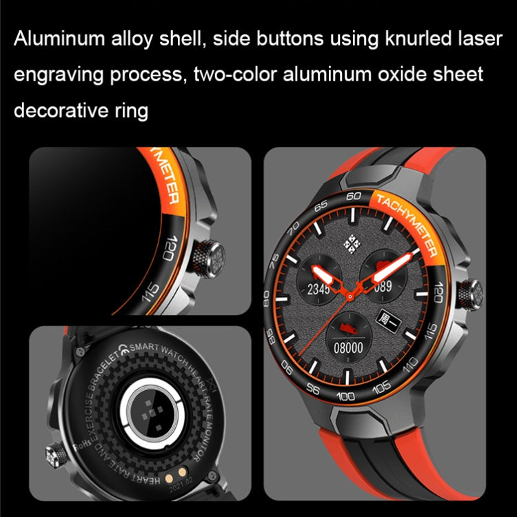 Wearkey E15 1.28 pollici intelligente orologio touch screen monitoraggio della frequenza cardiaca, Blue, Silver Gray, Orange