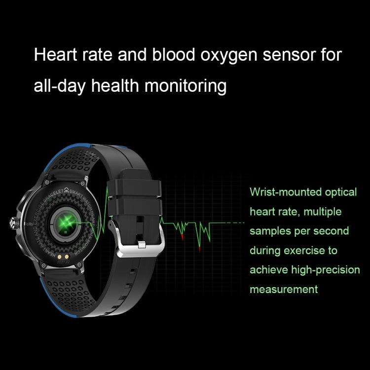 Wearkey E15 1.28 pollici intelligente orologio touch screen monitoraggio della frequenza cardiaca, Blue, Silver Gray, Orange
