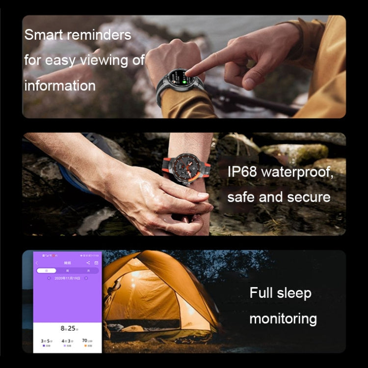 Wearkey E15 1.28 pollici intelligente orologio touch screen monitoraggio della frequenza cardiaca, Blue, Silver Gray, Orange