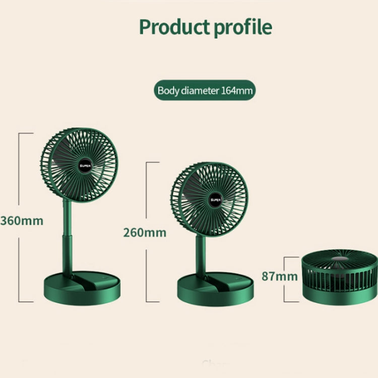 Ventilatore pieghevole portatile ricaricabile USB 9W