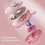 Ventilatore da appendere al collo per bambini Mini ventilatore portatile con luce portatile USB, Children White, Children Pink, Children Yellow