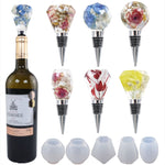 Stampo in silicone per tappo per vino rosso in resina epossidica di cristallo fai da te, stile:, Five Molds, 5 Molds+5 Red Wine Plug