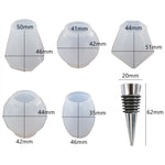 Stampo in silicone per tappo per vino rosso in resina epossidica di cristallo fai da te, stile:, Five Molds, 5 Molds+5 Red Wine Plug