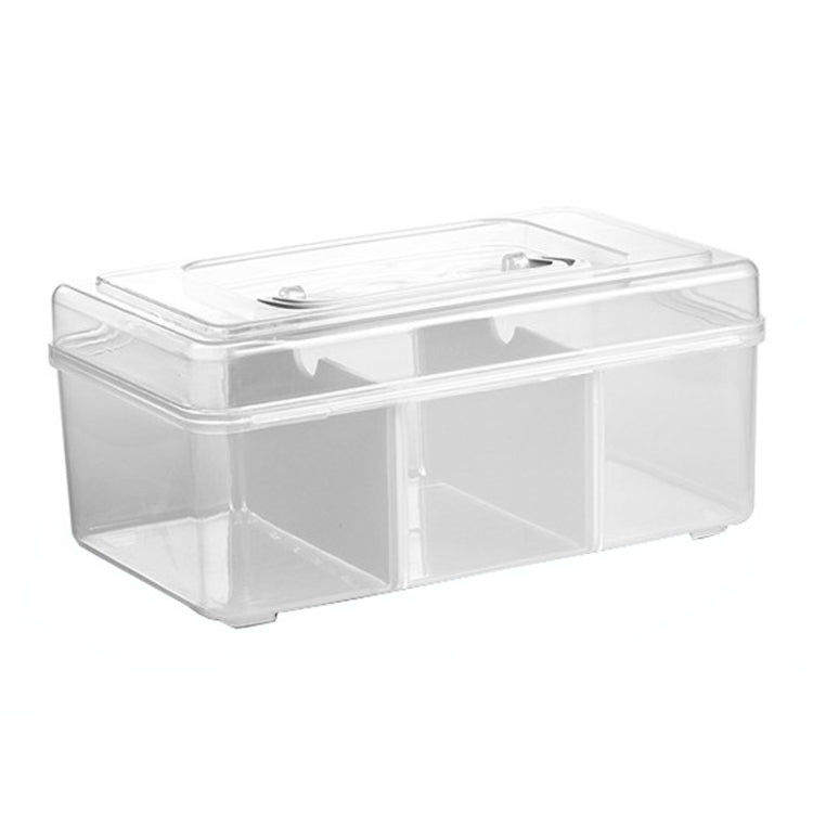 Scatola porta medicinali in plastica trasparente con maniglia