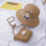 Cappello da sole per bambini Cappello di paglia Cappello da spiaggia e borsa Set
