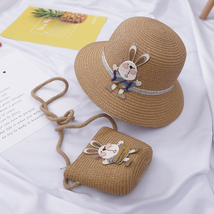 Cappello da sole per bambini Cappello di paglia Cappello da spiaggia e borsa Set