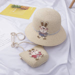 Cappello da sole per bambini Cappello di paglia Cappello da spiaggia e borsa Set