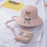 Cappello da sole per bambini Cappello di paglia Cappello da spiaggia e borsa Set