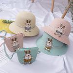 Cappello da sole per bambini Cappello di paglia Cappello da spiaggia e borsa Set