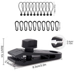 Set da appendere rapido con fibbia a clip per tenda fissa con baldacchino antivento da campeggio all'aperto, 10 Clips+10 Ropes, 10 Clips+10 Black Ropes, 10 Clips+10 Black Ropes+10 Silver Buckles, 10 Clips+10 Elastic Ropes+10 Black Buckles              ...