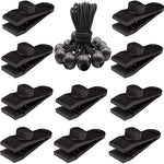 Set da appendere rapido con fibbia a clip per tenda fissa con baldacchino antivento da campeggio all'aperto, 10 Clips+10 Ropes, 10 Clips+10 Black Ropes, 10 Clips+10 Black Ropes+10 Silver Buckles, 10 Clips+10 Elastic Ropes+10 Black Buckles              ...