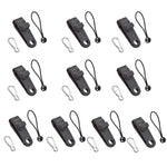 Set da appendere rapido con fibbia a clip per tenda fissa con baldacchino antivento da campeggio all'aperto, 10 Clips+10 Ropes, 10 Clips+10 Black Ropes, 10 Clips+10 Black Ropes+10 Silver Buckles, 10 Clips+10 Elastic Ropes+10 Black Buckles              ...