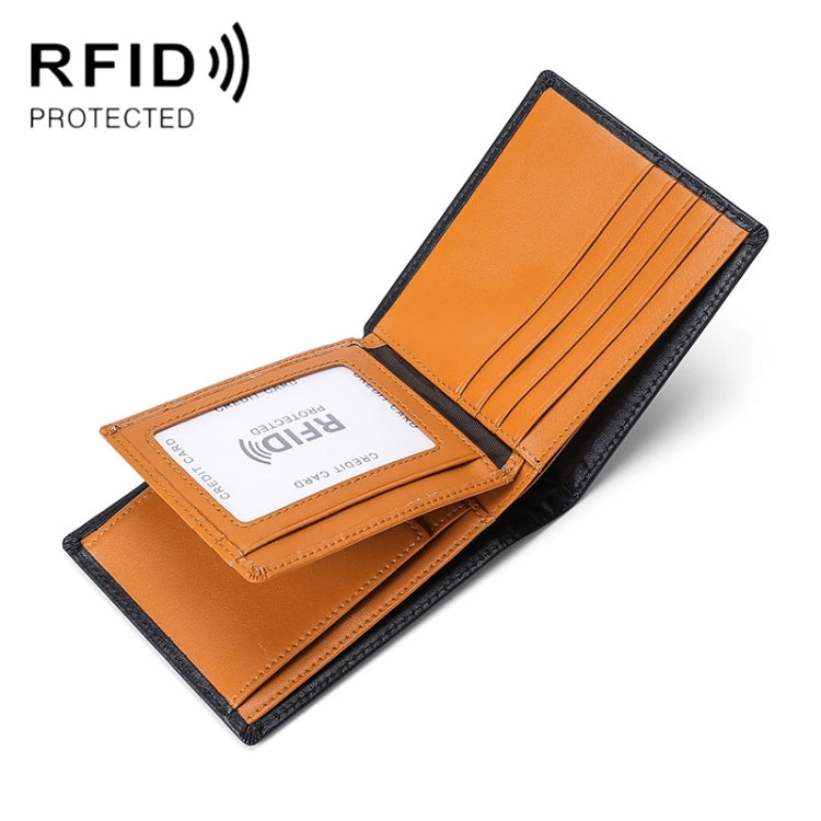 Portafoglio corto antifurto RFID in pelle con slot carte