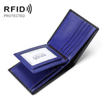 TP-215 Portafoglio corto ripiegabile in tre parti antifurto RFID in pelle, Brown, Blue, Orange, Black