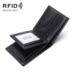 TP-215 Portafoglio corto ripiegabile in tre parti antifurto RFID in pelle, Brown, Blue, Orange, Black